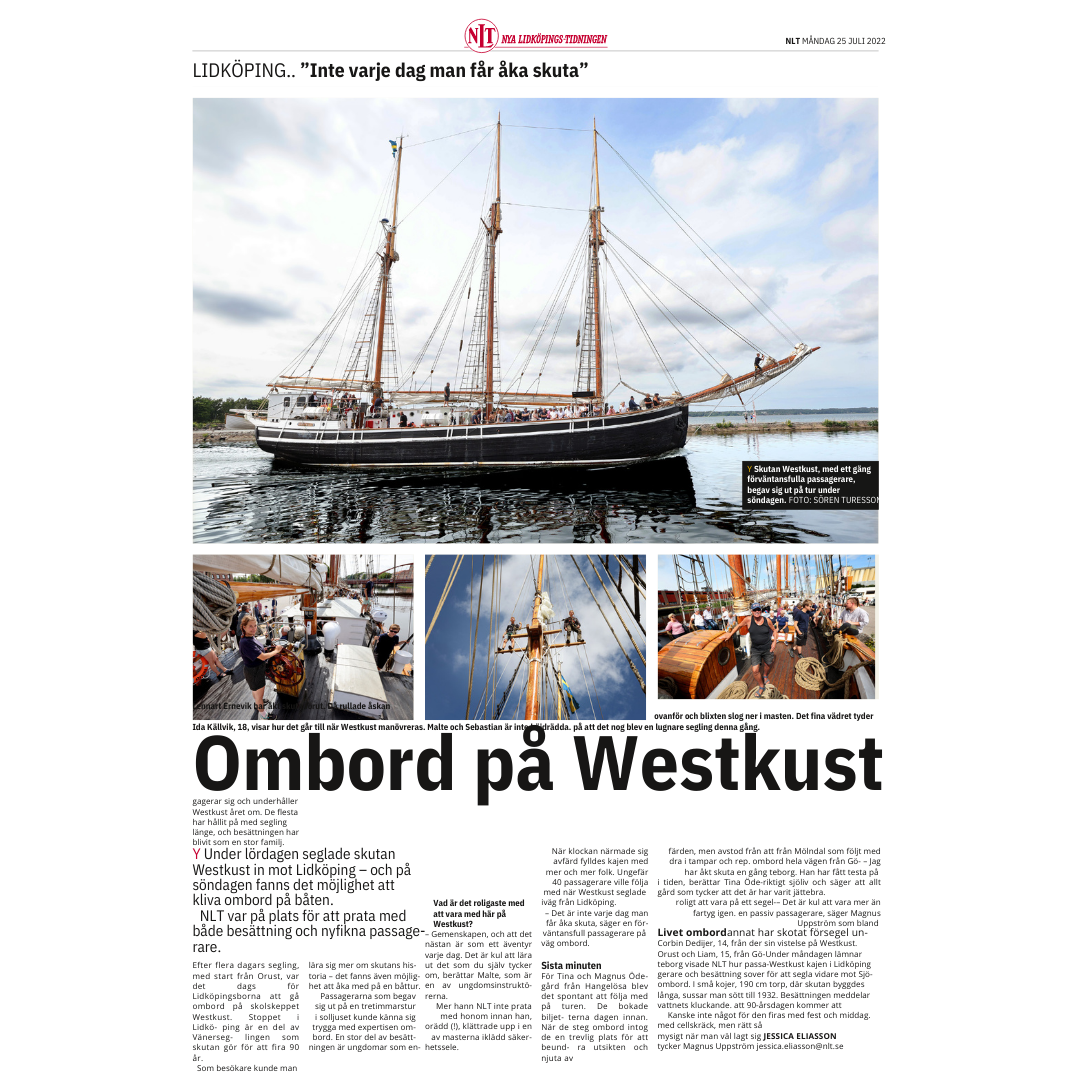 Artikel i Nya Lidköpings-Tidningen